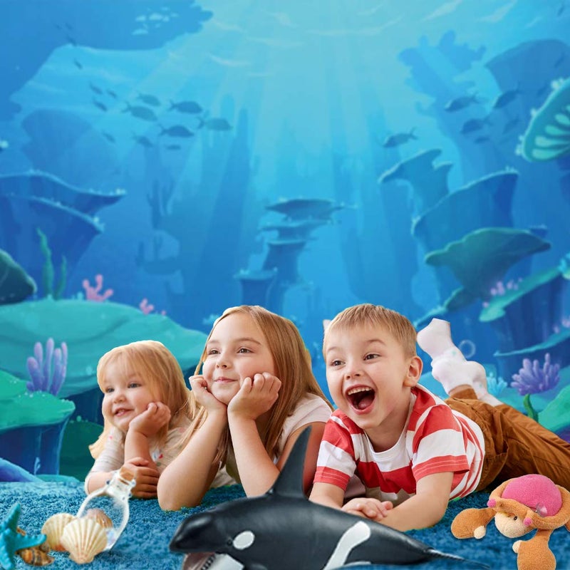 Yeele Little Mermaid Photography Backdrops - Photo Background - Yeele 8x6ft Ocean Mermaid Princess Backdrop Picture Birthday Party Banner Decor Photo Studio Booth Backdrop Baby Shower Photocall - Image 4